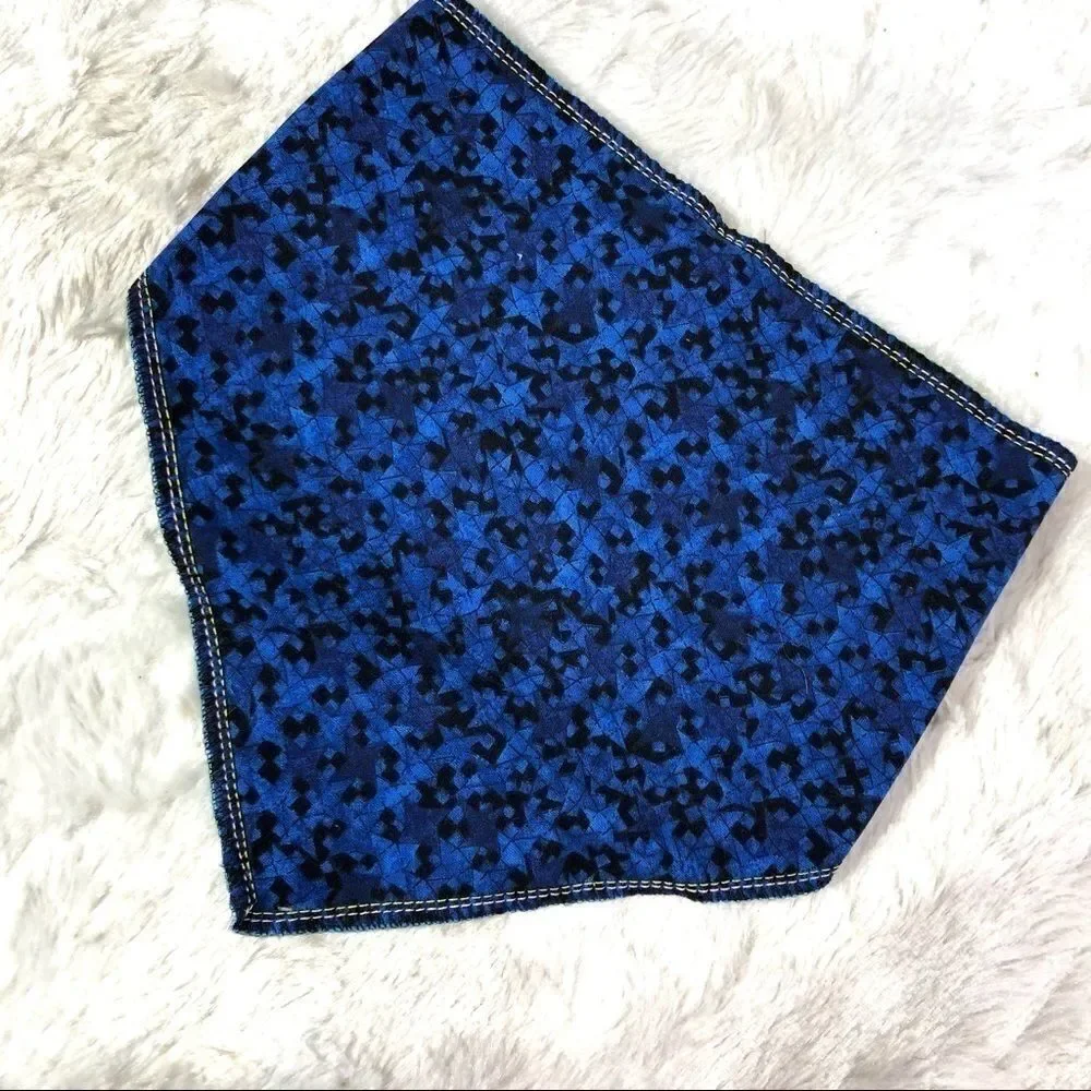 Pet bandana scarf dog tie & snap NEW blue black